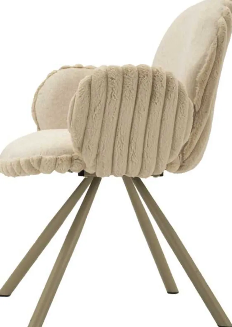 Fauteuil en tissu côtelé Stockholm (Lot de 2) (Crème)