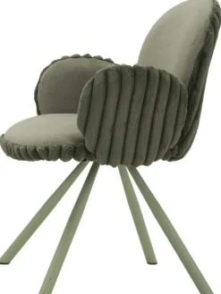 Fauteuil en tissu côtelé Stockholm (Lot de 2) (Vert)