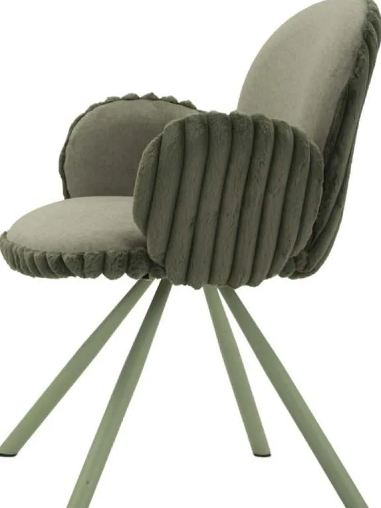 Fauteuil en tissu côtelé Stockholm (Lot de 2) (Vert)