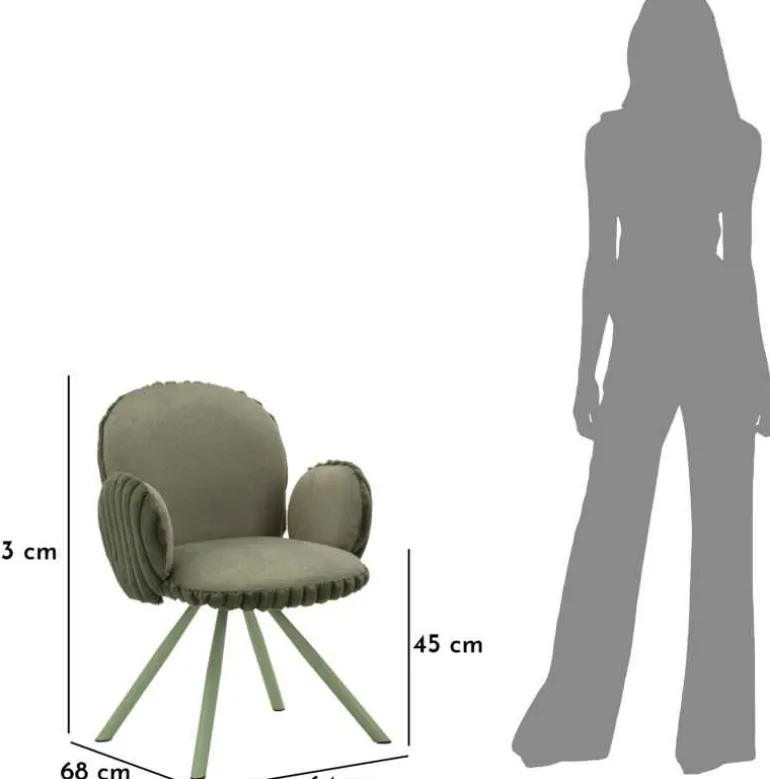 Fauteuil en tissu côtelé Stockholm (Lot de 2) (Vert)