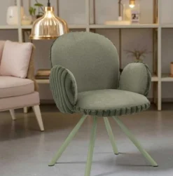 Fauteuil en tissu côtelé Stockholm (Lot de 2) (Vert)