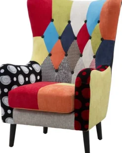 Fauteuil en tissu patchwork Imperial 73 x 79 x 106 cm