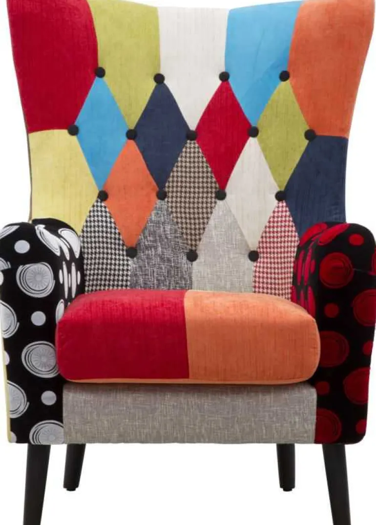 Fauteuil en tissu patchwork Imperial 73 x 79 x 106 cm