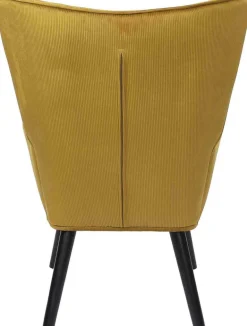 Fauteuil en velours côtelé Giulia (Jaune)