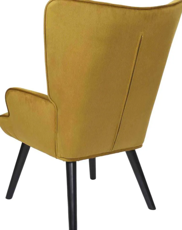 Fauteuil en velours côtelé Giulia (Jaune)