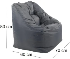 Fauteuil intérieur extérieur 70 x 60 x 80 cm Marco (Gris anthracite)