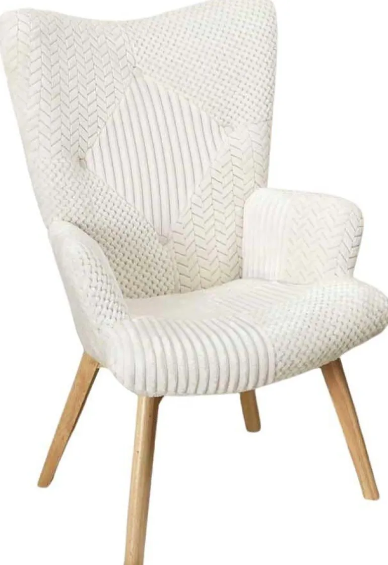 Fauteuil patchwork blanc Helsinki