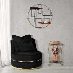 Fauteuil rond en tissu Paris 84 x 72 cm