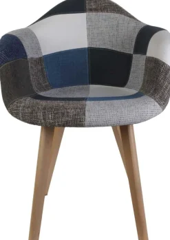 Fauteuil scandinave Patchwork (Lot de 2) (Bleu)