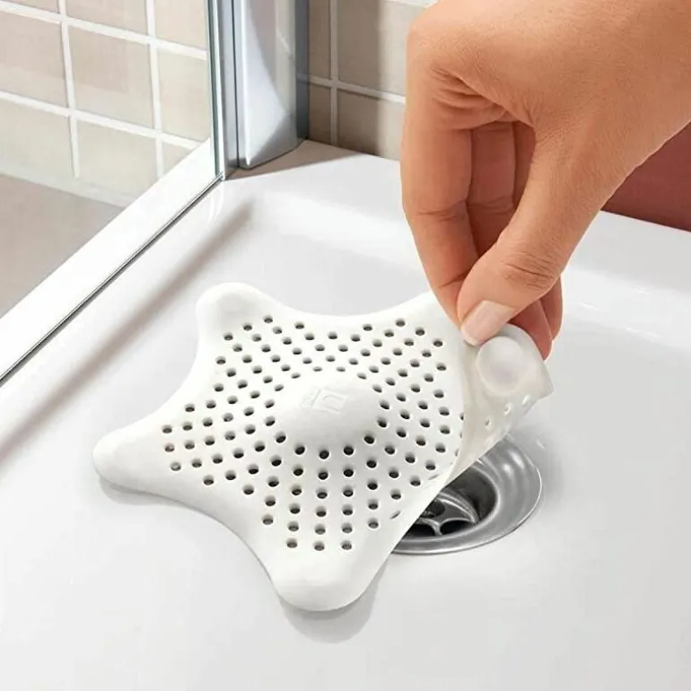 Filtre à cheveux pour bonde (Blanc)