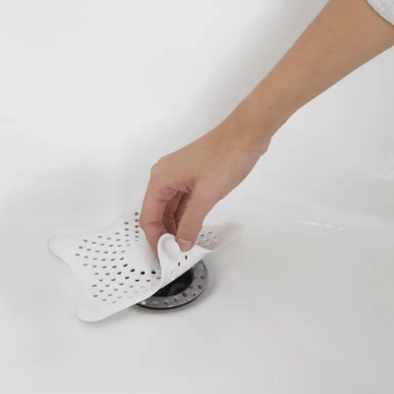 Filtre à cheveux pour bonde (Blanc)