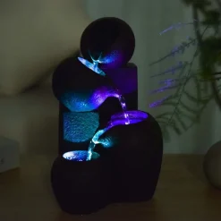 Fontaine zen en résine avec LED Luba