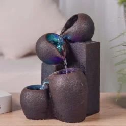 Fontaine zen en résine avec LED Luba