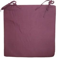 Galette de chaise en coton 40 cm (Aubergine)