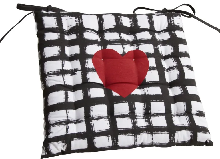 Galette de chaise en coton (Coeur)