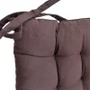 Galette de chaise en coton uni 40 cm 25 points (Chocolat)