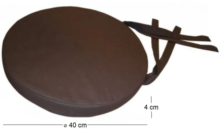 Galette de chaise ronde en coton 40 cm (Chocolat)