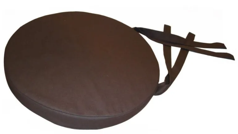 Galette de chaise ronde en coton 40 cm (Chocolat)
