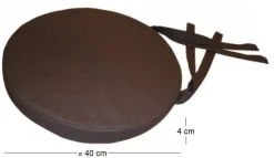 Galette de chaise ronde en coton 40 cm (Lot de 2) (Chocolat)
