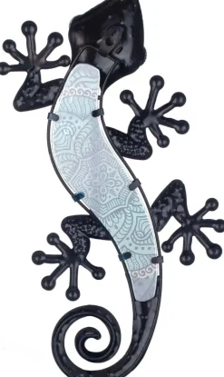 Gecko décoratif en métal et verre Arabesque