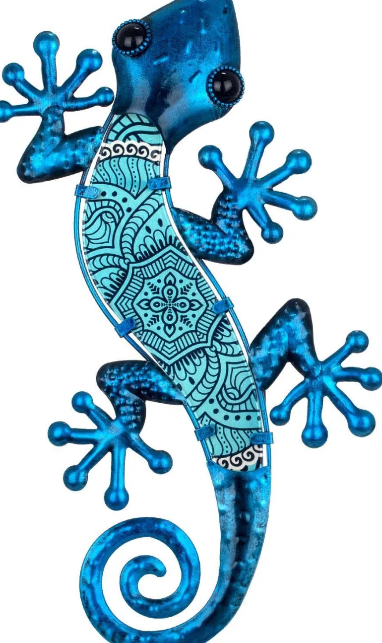 Gecko décoratif en métal et verre Arabesque