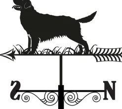 Girouette en acier noir silhouette (Golden Retriever)