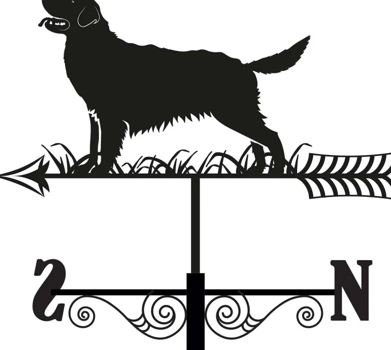 Girouette en acier noir silhouette (Golden Retriever)