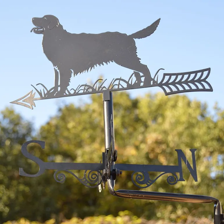 Girouette en acier noir silhouette (Golden Retriever)