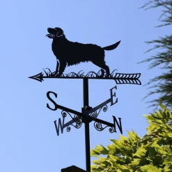 Girouette en acier noir silhouette (Golden Retriever)