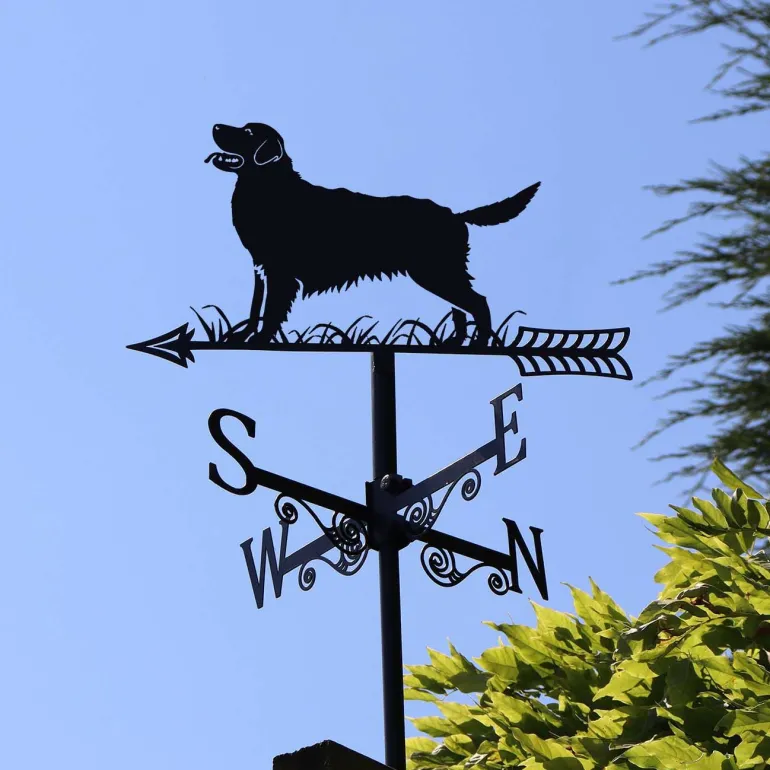 Girouette en acier noir silhouette (Golden Retriever)