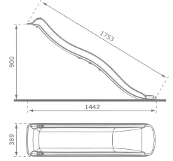Glissière de toboggan avec vague en PEHD Tweeb 175 cm (Vert lemon)