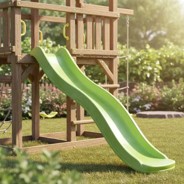 Glissière de toboggan avec vague en PEHD Tweeb 175 cm (Vert lemon)