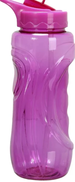 Gourde de sport bouchon avec paille 900 ml (Fuschia)