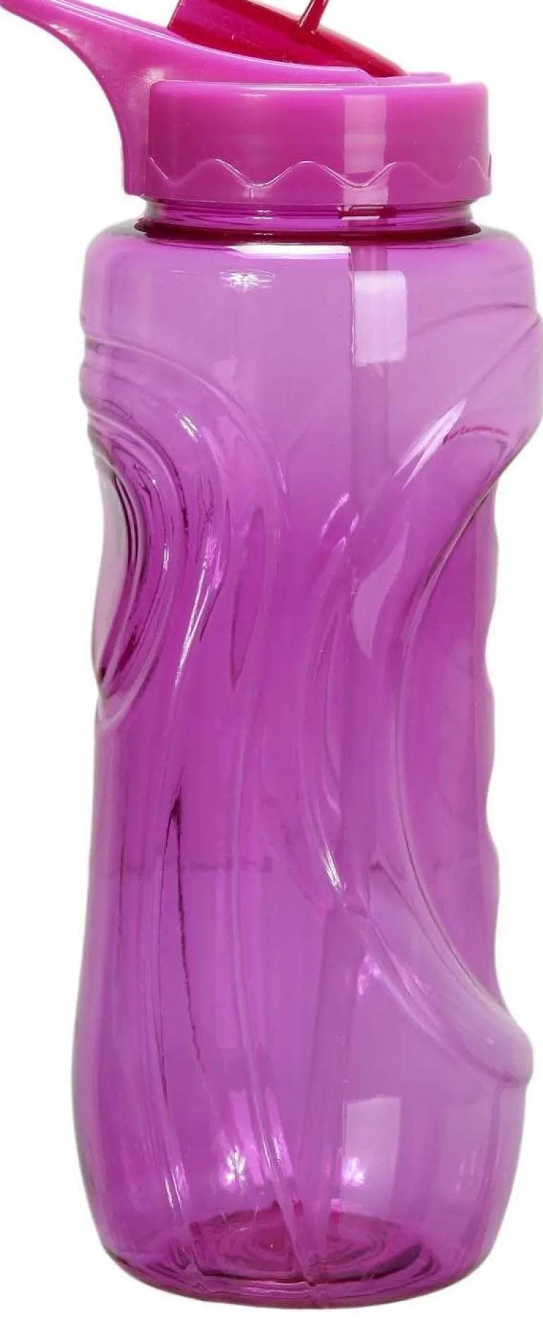 Gourde de sport bouchon avec paille 900 ml (Fuschia)