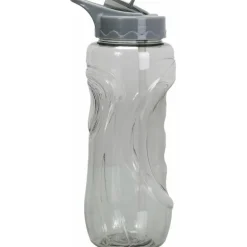 Gourde de sport bouchon avec paille 900 ml (Gris)