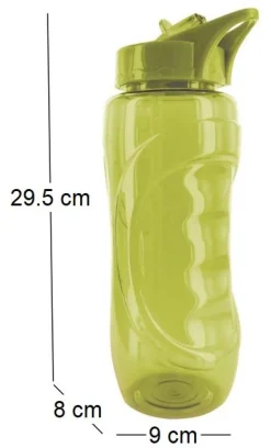 Gourde de sport bouchon avec paille 900 ml (Vert)