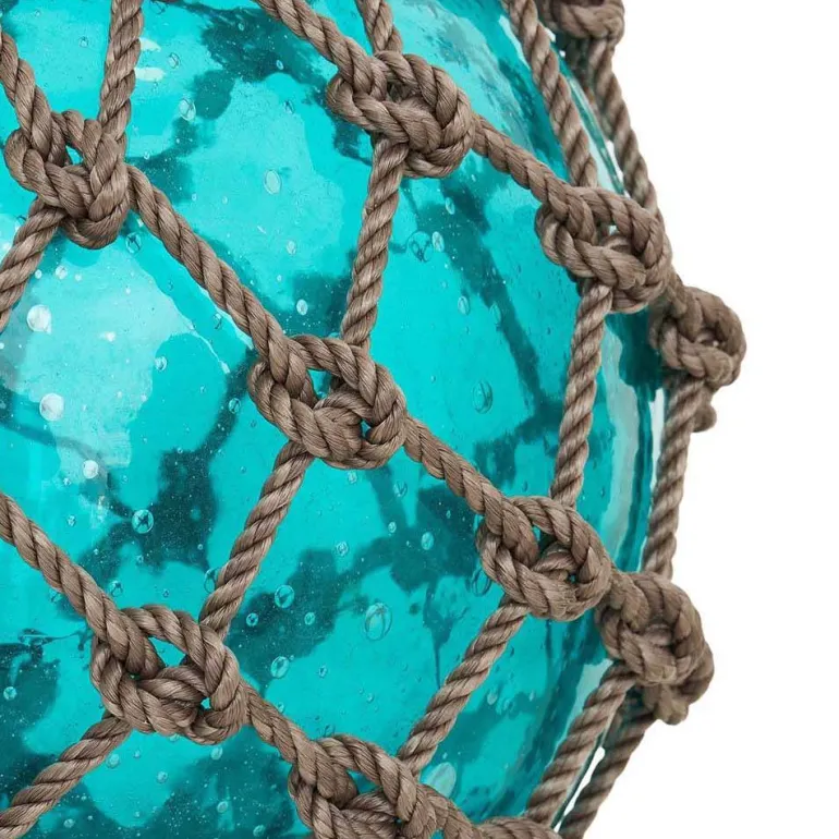 Grande bouée en verre avec corde en nylon