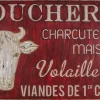 Grande plaque vintage en fer 122,5 x 74 cm (Boucherie charcuterie)