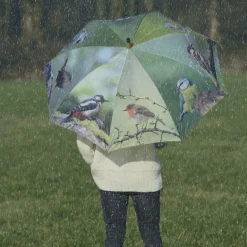 Grand parapluie bois et métal toile polyester (Oiseaux)