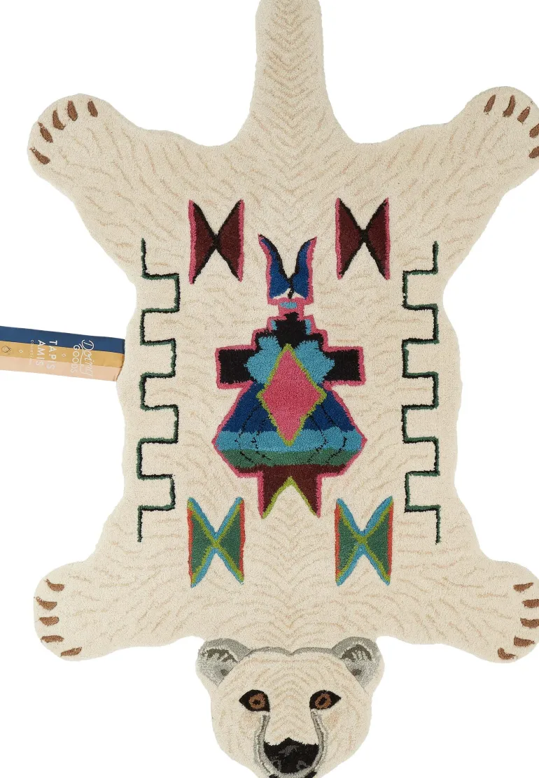 Grand tapis en laine Ours (Blanc)