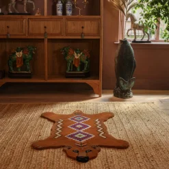 Grand tapis en laine Ours (Marron)