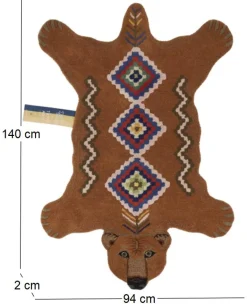Grand tapis en laine Ours (Marron)