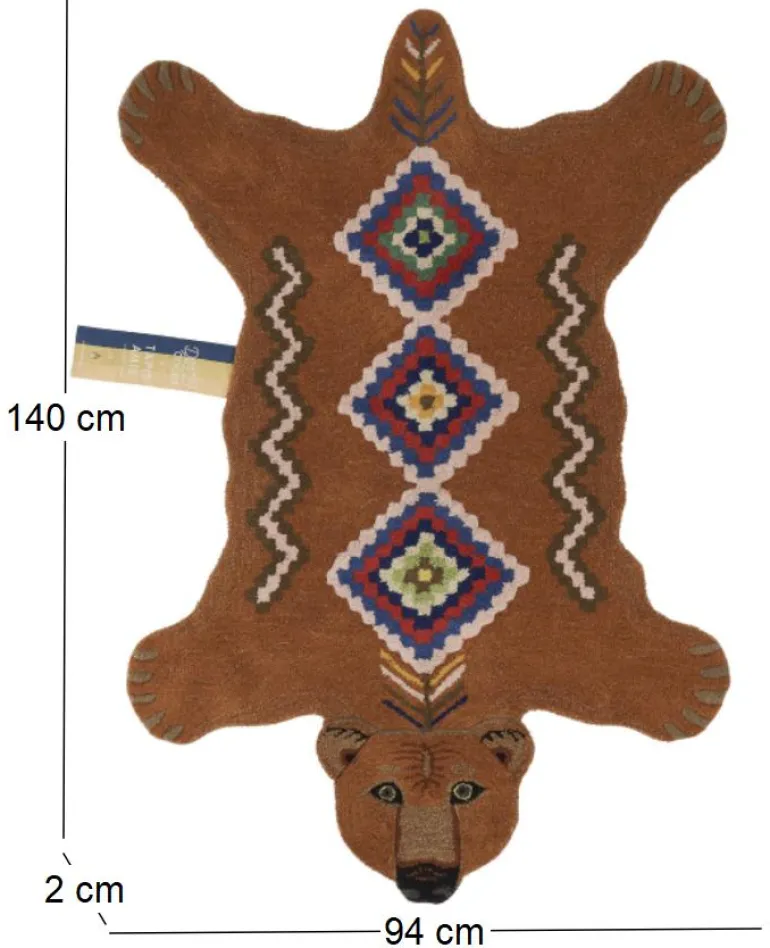 Grand tapis en laine Ours (Marron)