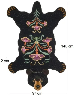 Grand tapis en laine Ours (Noir)