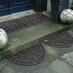 Gratte-pieds paillasson grille en fonte (Demi-cercle)