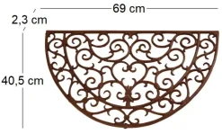 Gratte-pieds paillasson grille en fonte (Demi-cercle)