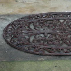 Gratte-pieds paillasson grille en fonte (Ovale)