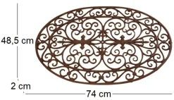 Gratte-pieds paillasson grille en fonte (Ovale)