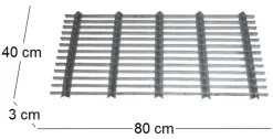Grille gratte pieds en acier galvanisé (80 x 40 cm)