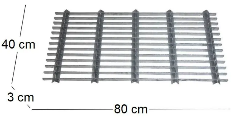 Grille gratte pieds en acier galvanisé (80 x 40 cm)